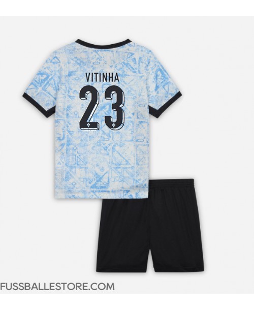 Günstige Portugal Vitinha #23 Auswärts Trikotsatzt Kinder EM 2024 Kurzarm (+ Kurze Hosen)